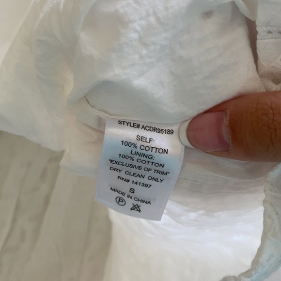 ASTR Brenna White Eyelet Crochet Lace Corset Mini Bodycon Sleeveless Dress Small - Picture 5 of 8